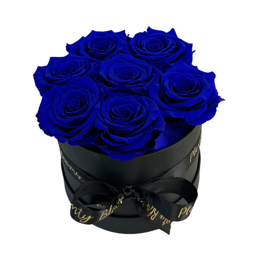 Royal Blue Petite Preserved Roses Box