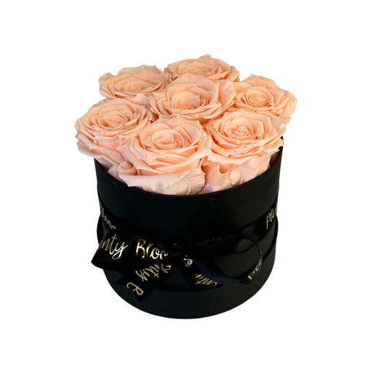 Peach Petite Preserved Roses Box